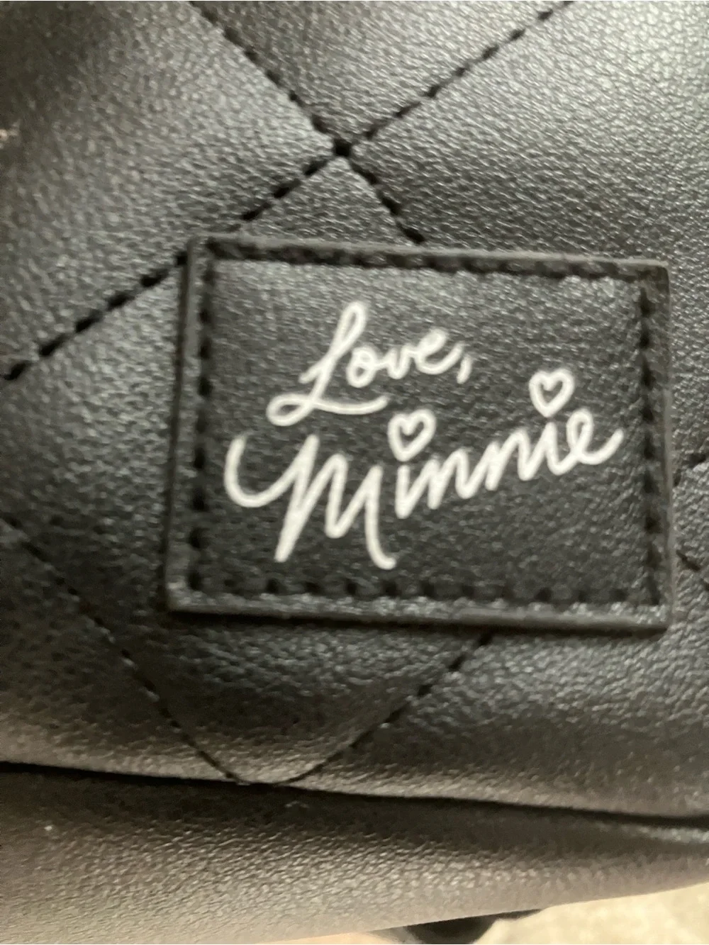 Disney Minnie Mouse Quilted Mini Backpack Red Sequin Bow Black